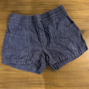 Athleta Women's Cabo Linen Textured 4” Shorts Navy- 100% Linen